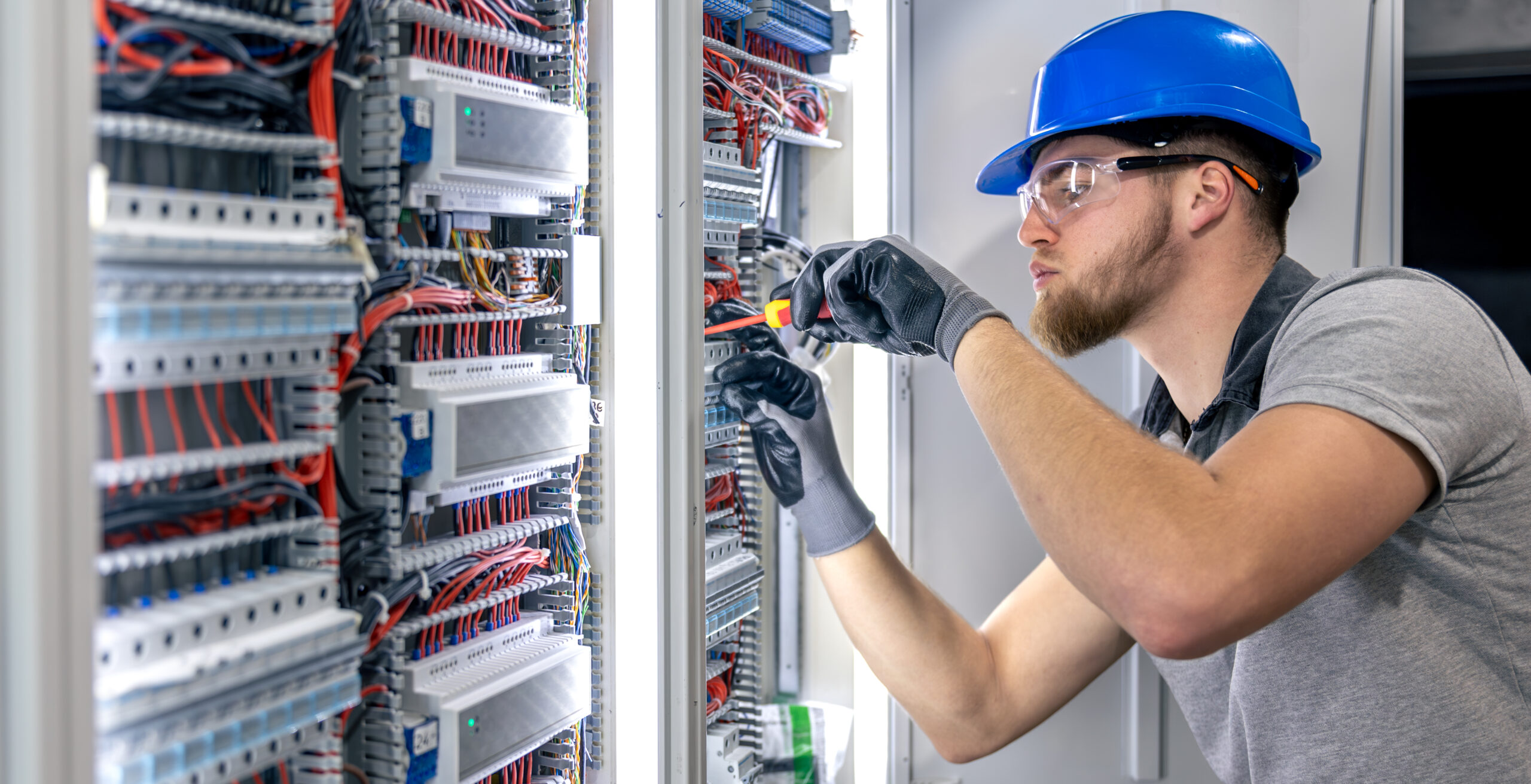 male-electrician taking care Telecommunications Technician
